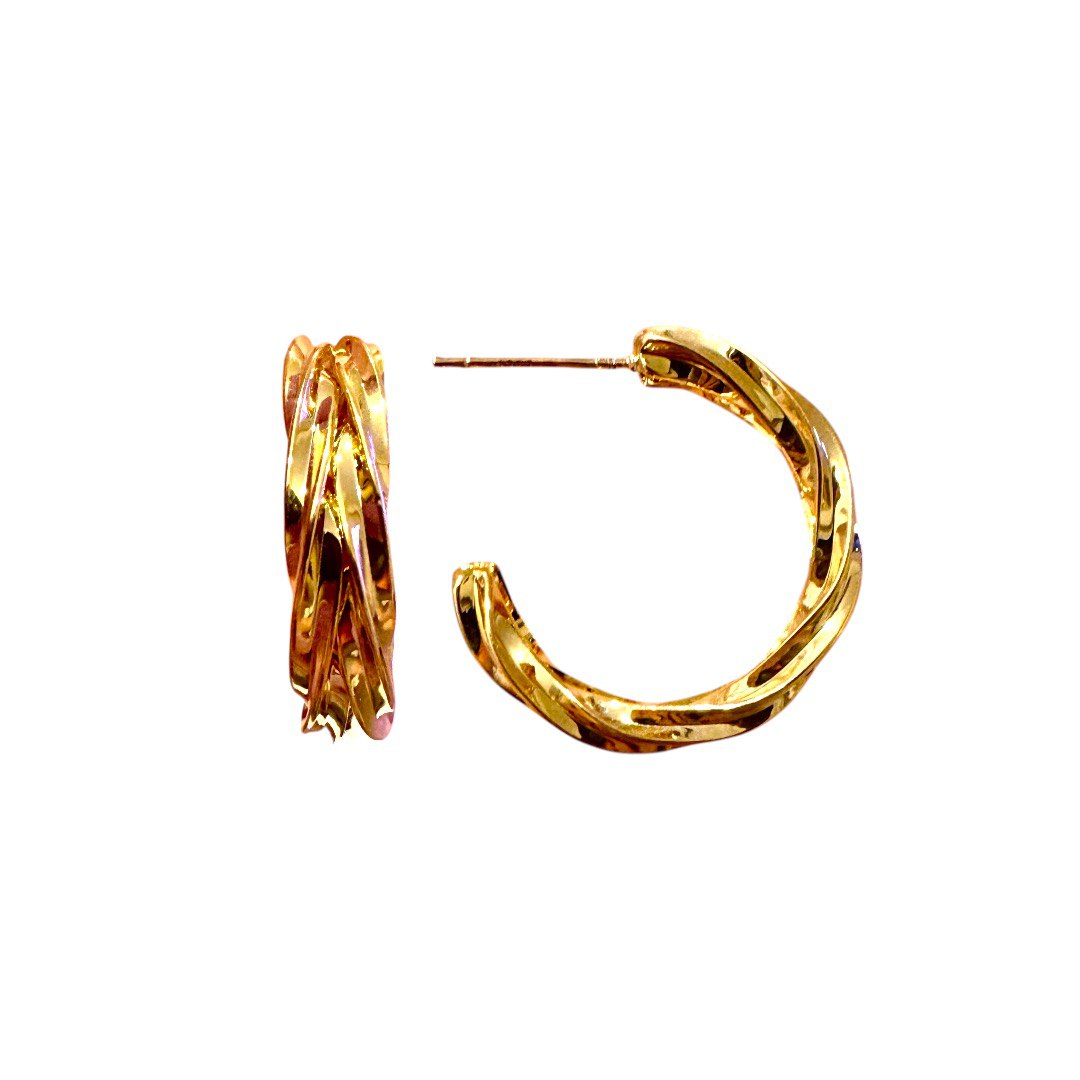 Golden Twist Hoops