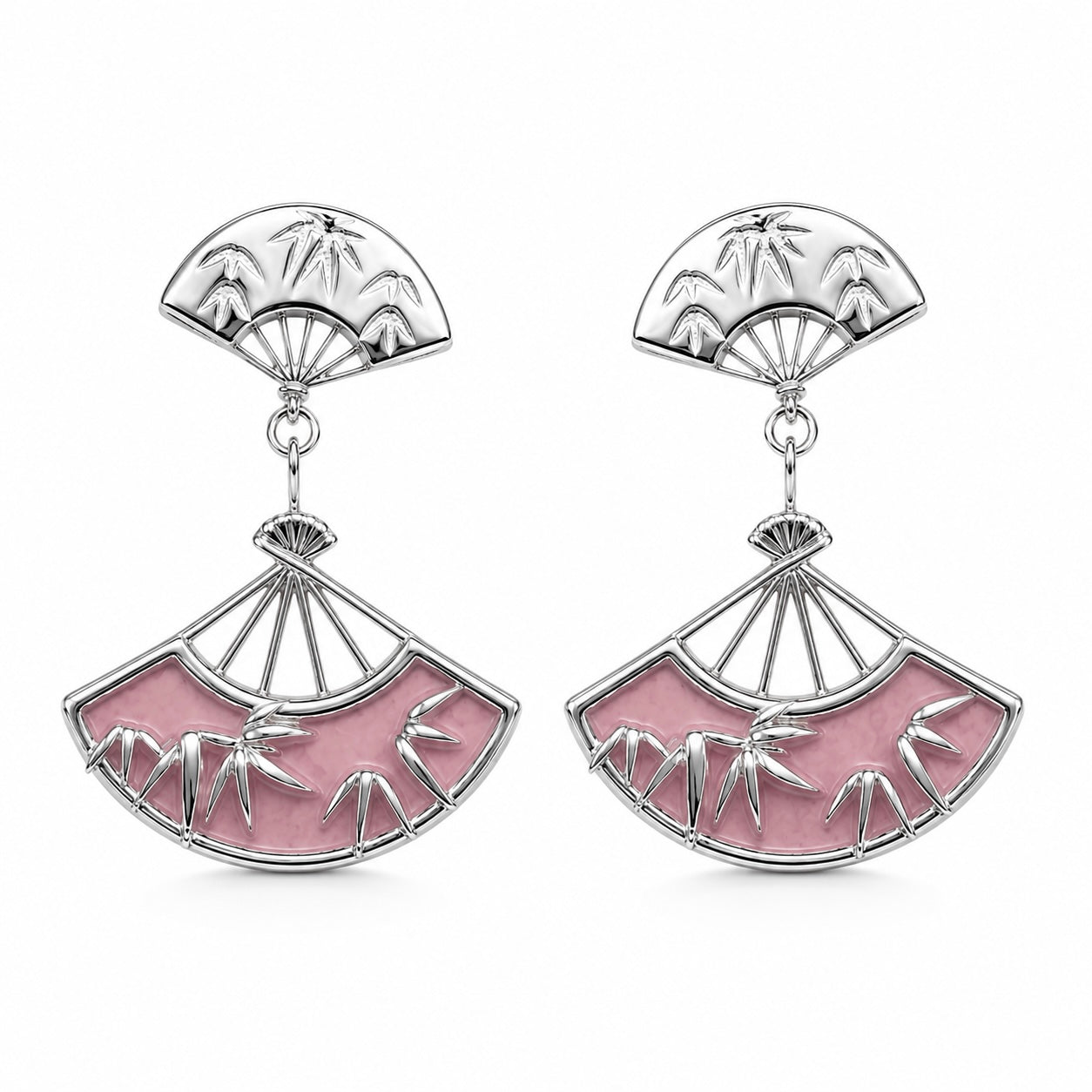 Ivory Bamboo Fan Earrings