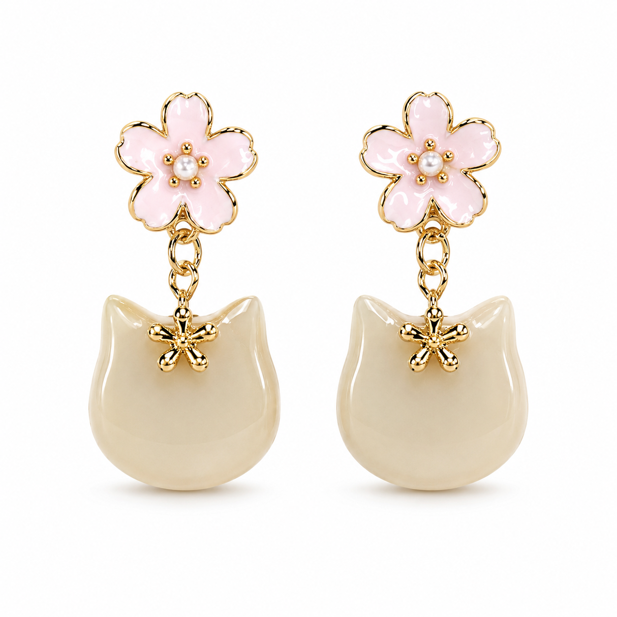 Sakura Kitty Earrings