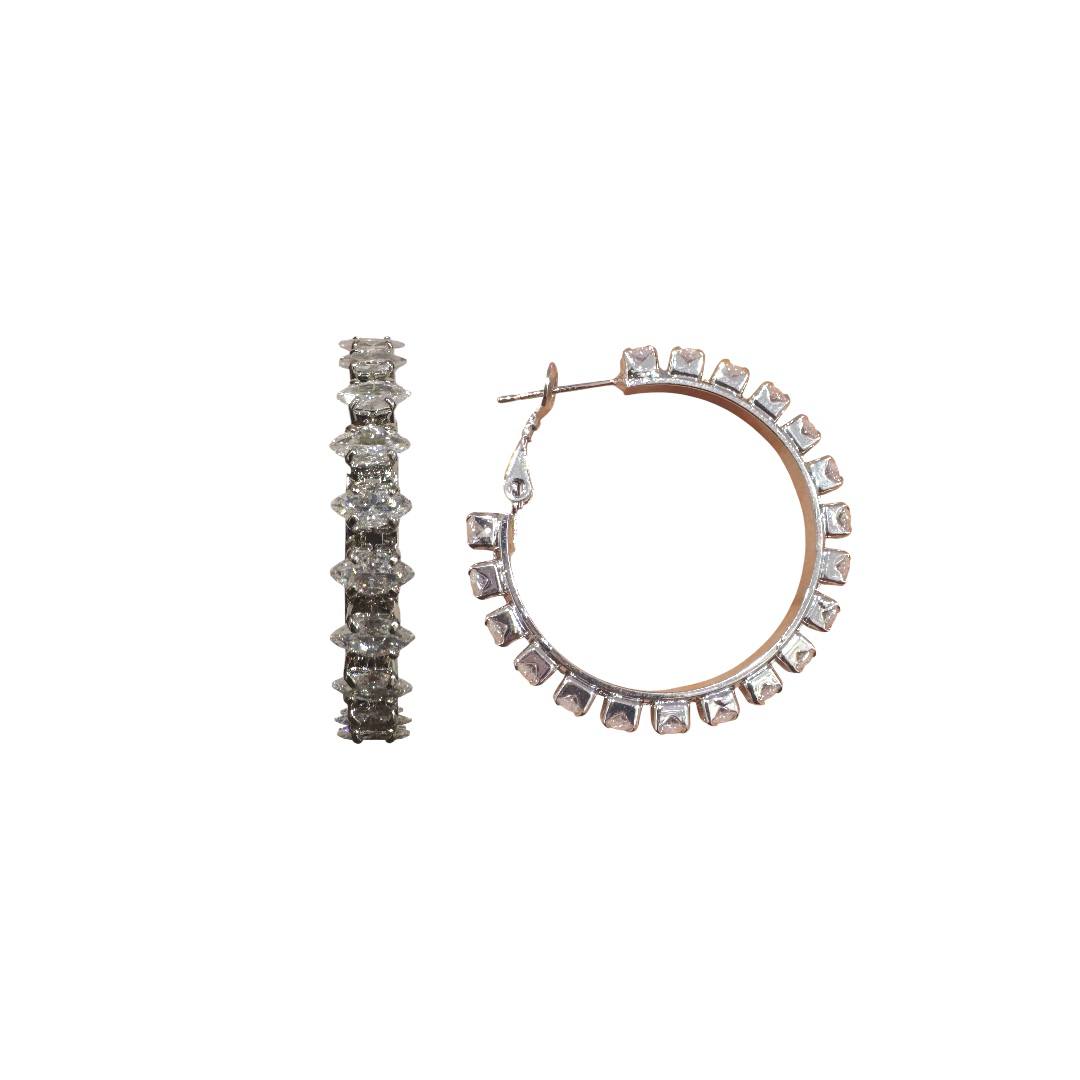 Diamond Crown Hoops