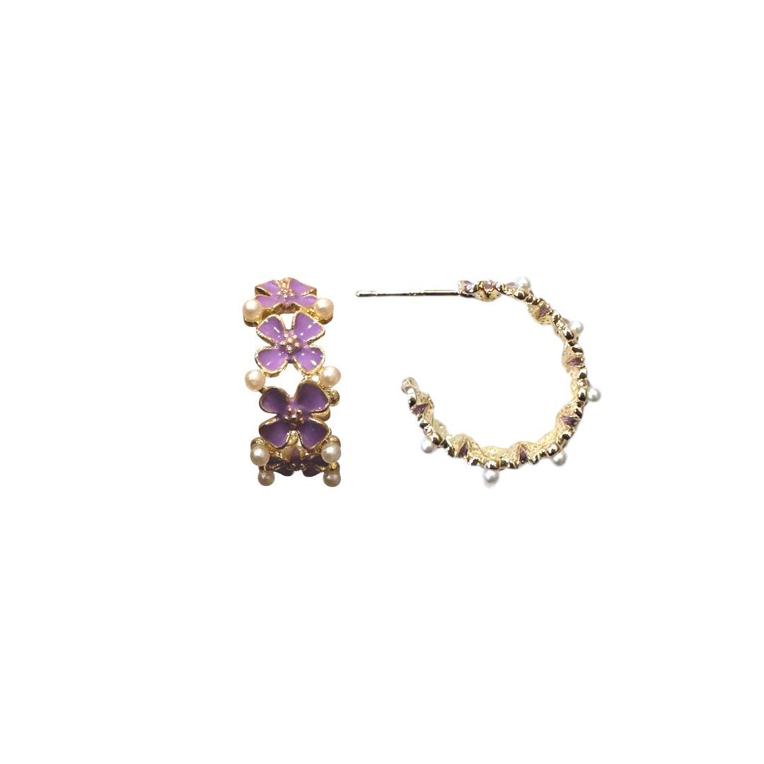 Lavender Bloom Hoops