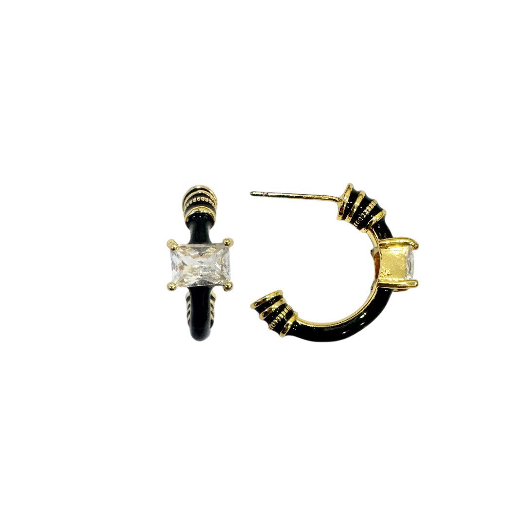 Noir Beeswax Hoops