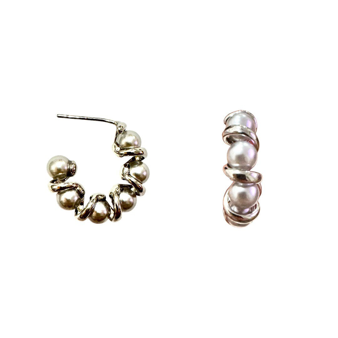 Pearls Hoops