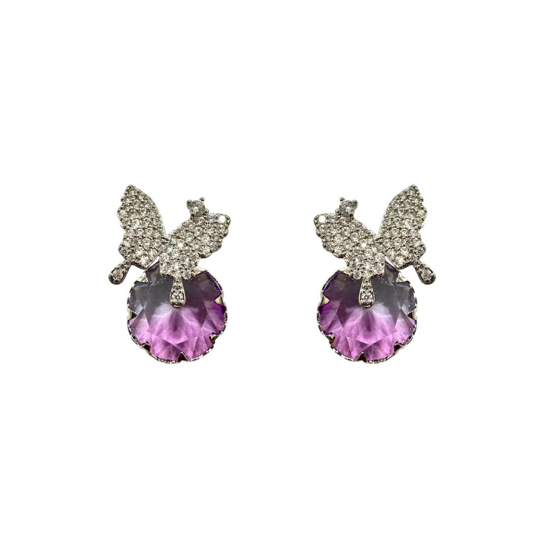 Amethyst Wings Hoops