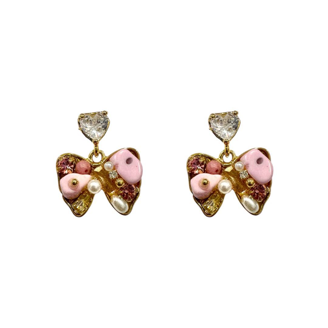Berry Blush Bow Hoops
