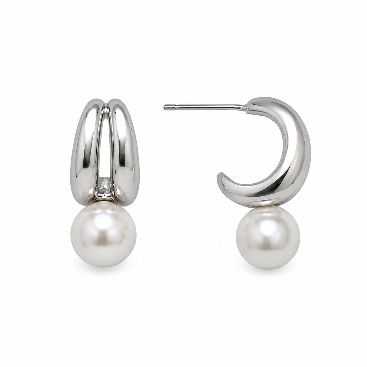 Luna Pearl Hoop Earrings