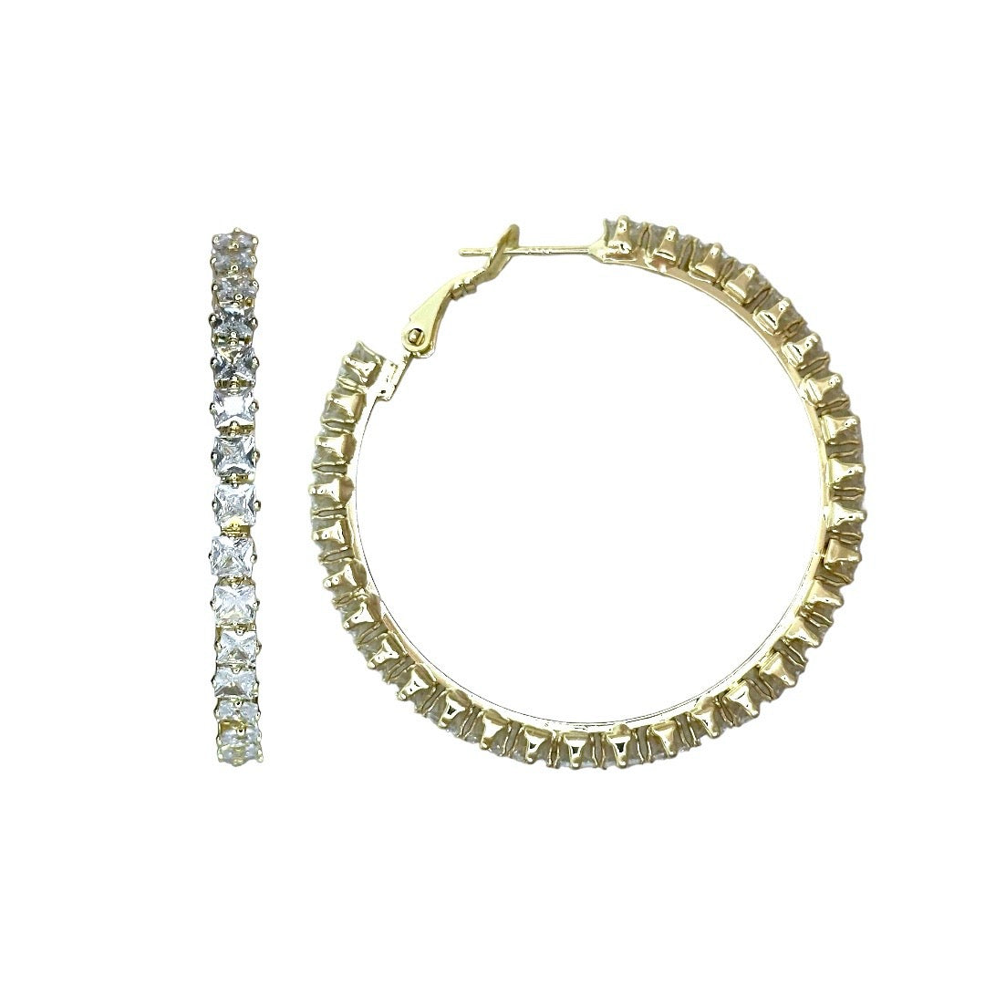 Sparkling Stellar Diamond Hoop Gold