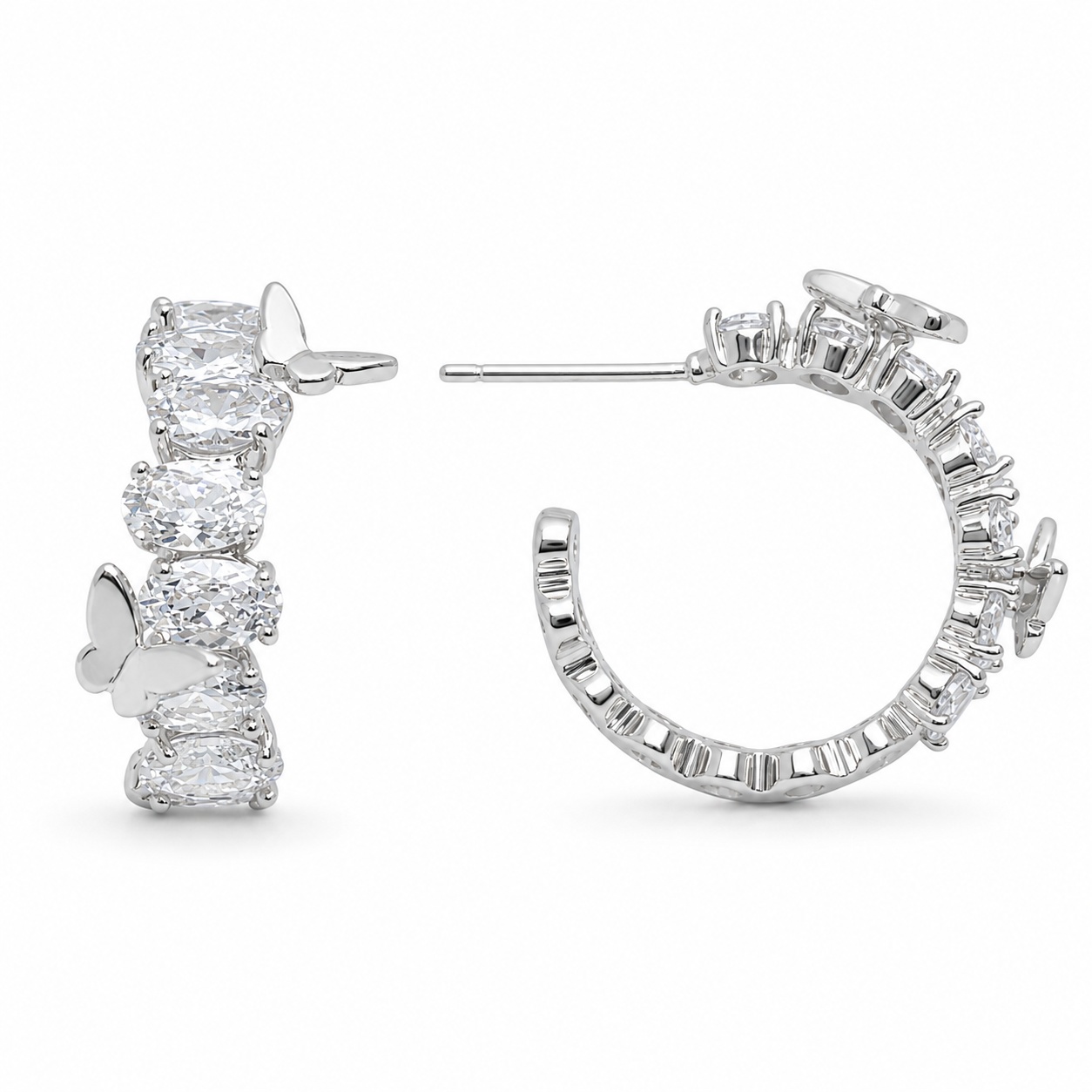 Flutter Crystal Hoop Earrings