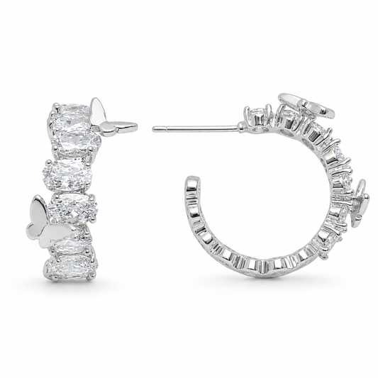 Flutter Crystal Hoop Earrings