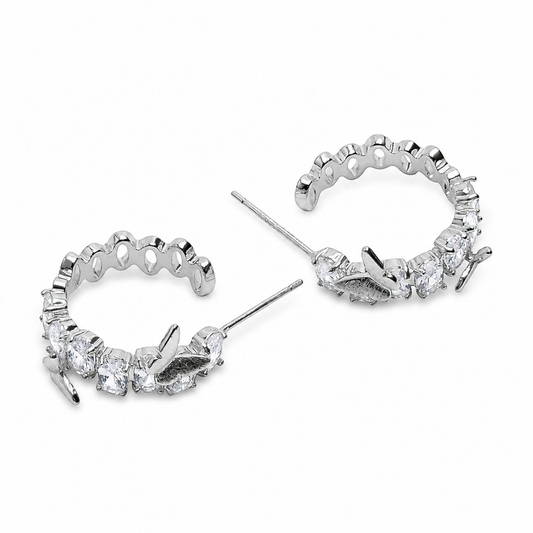 Flutter Crystal Hoop Earrings