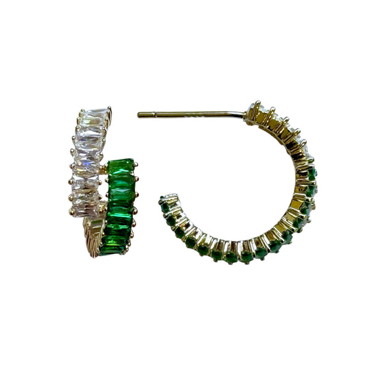 Lustre Emerald Hoops