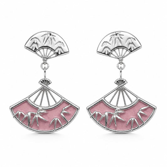Ivory Bamboo Fan Earrings