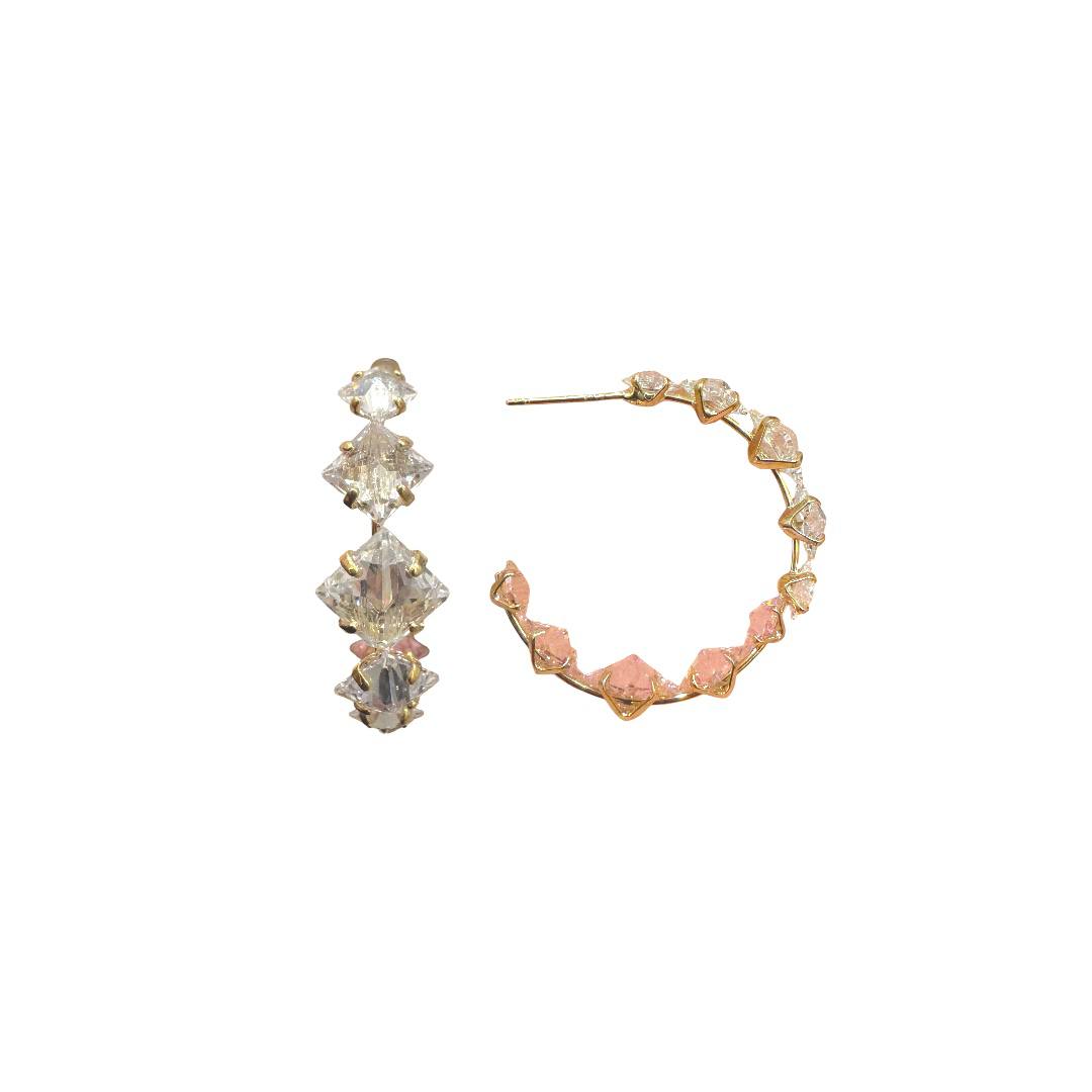 Crsytal Blossom Hoops
